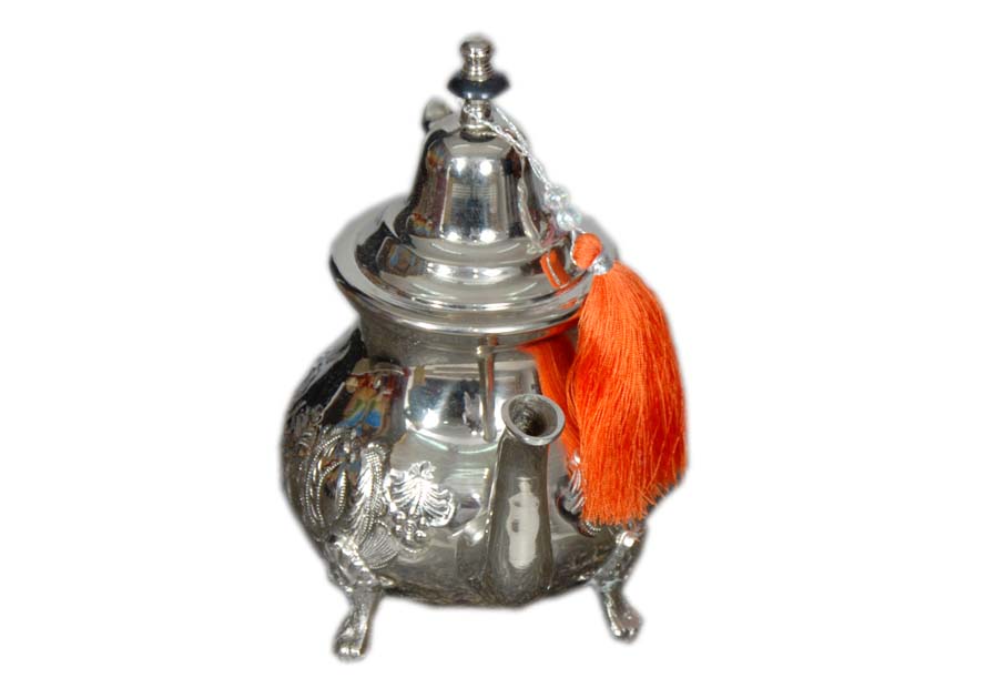 SILVER FINISH MOROCCAN TEAPOT